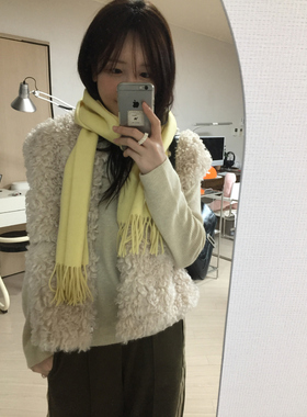 芝士蛋糕保暖羊毛流苏围巾