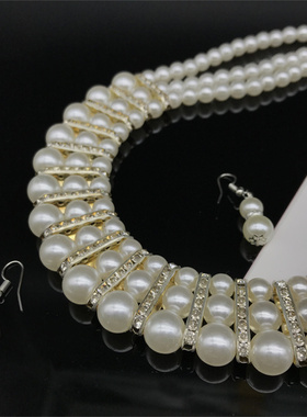 pearlnecklace锁骨链仿珍珠项链