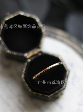 韩国时尚1mm极细微镶钻单钻窄戒