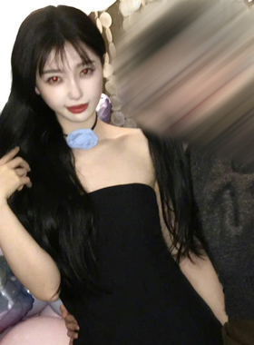 虞书欣同款蓝色颈花颈链