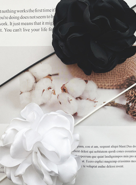 虞书欣同款黑色花朵项链颈花