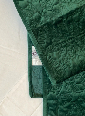 出口美国杂志款圣诞冬青绿麋鹿图案款天鹅绒桌旗约228×35厘米