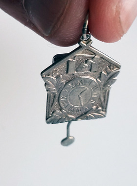 清朝手工打制项链银饰吊坠