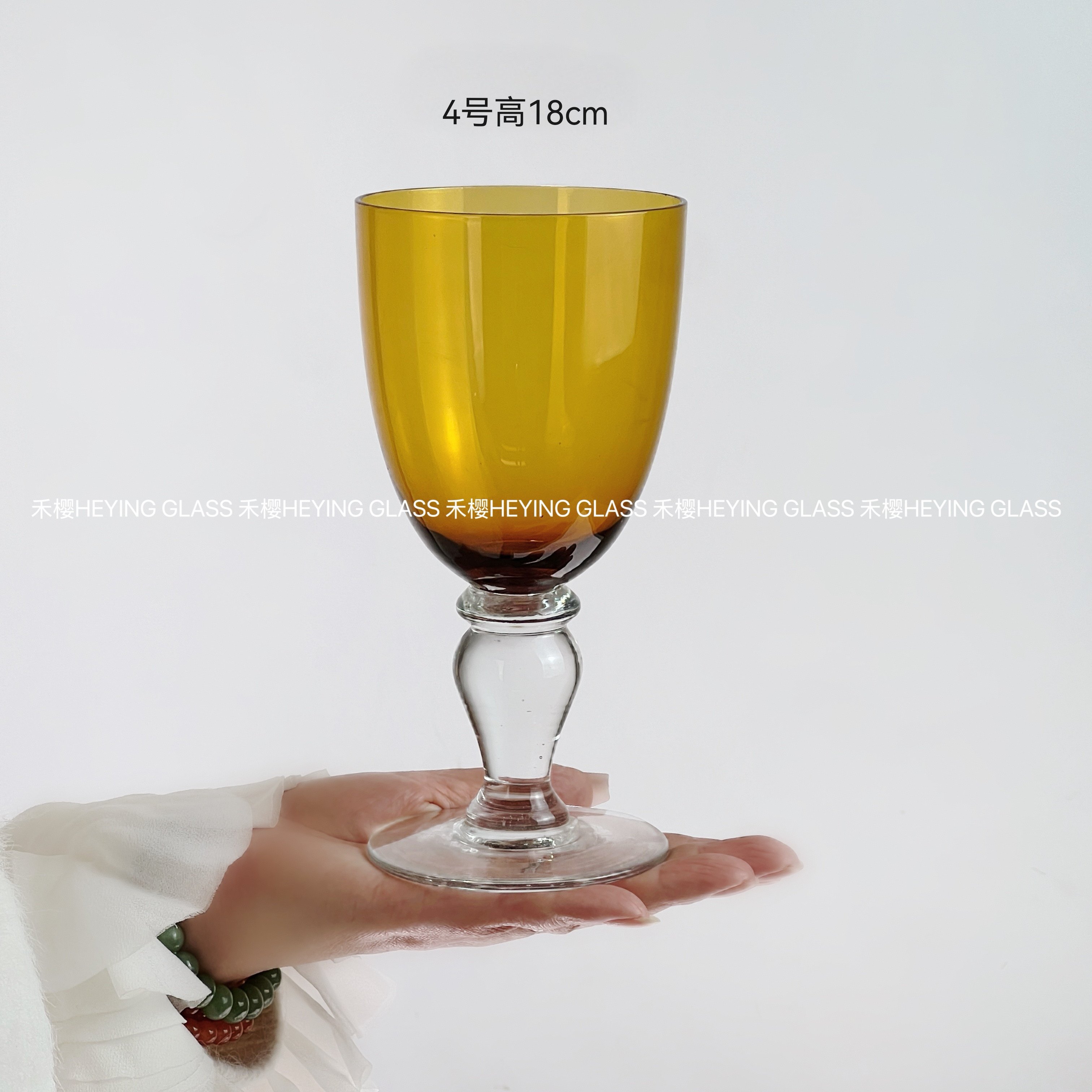 36禾樱中古出口法式ins小众红酒杯黄色玻璃水杯手工网红创意,淘宝优惠券,粉丝福利购,淘宝优惠卷