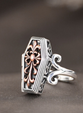 S925银复古做旧泰银工艺戒指