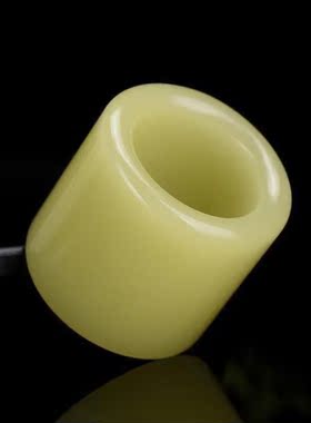 天然和田玉扳指老黄玉男款文玩复古宫廷大拇指环玉石黄口料戒指