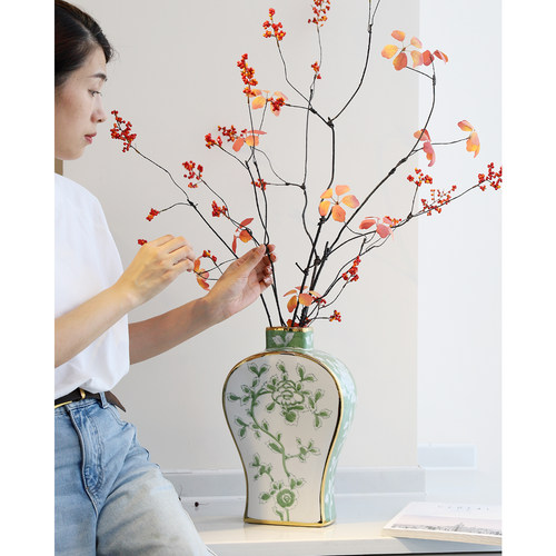特大山归来铁线莲观音莲仿真花假花绢花客厅玄关插花摄影道具 - 图1