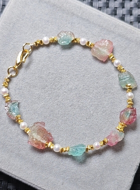 新款原创设计碧玺原石轻奢手链女