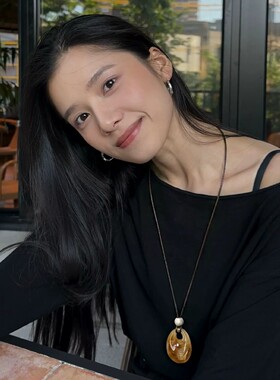 张婧仪同款晕染水滴长项链