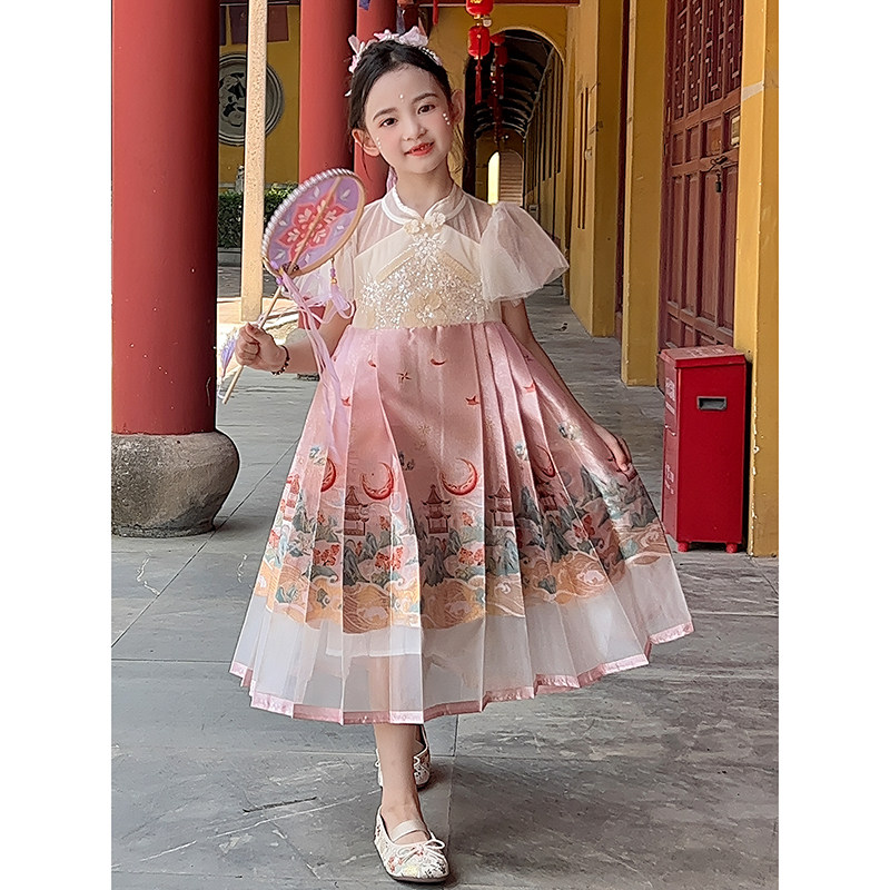 女童汉服2025春夏季新款儿童国风连衣裙织锦马面裙古风裙子演出服,淘宝优惠券,粉丝福利购,淘宝优惠卷