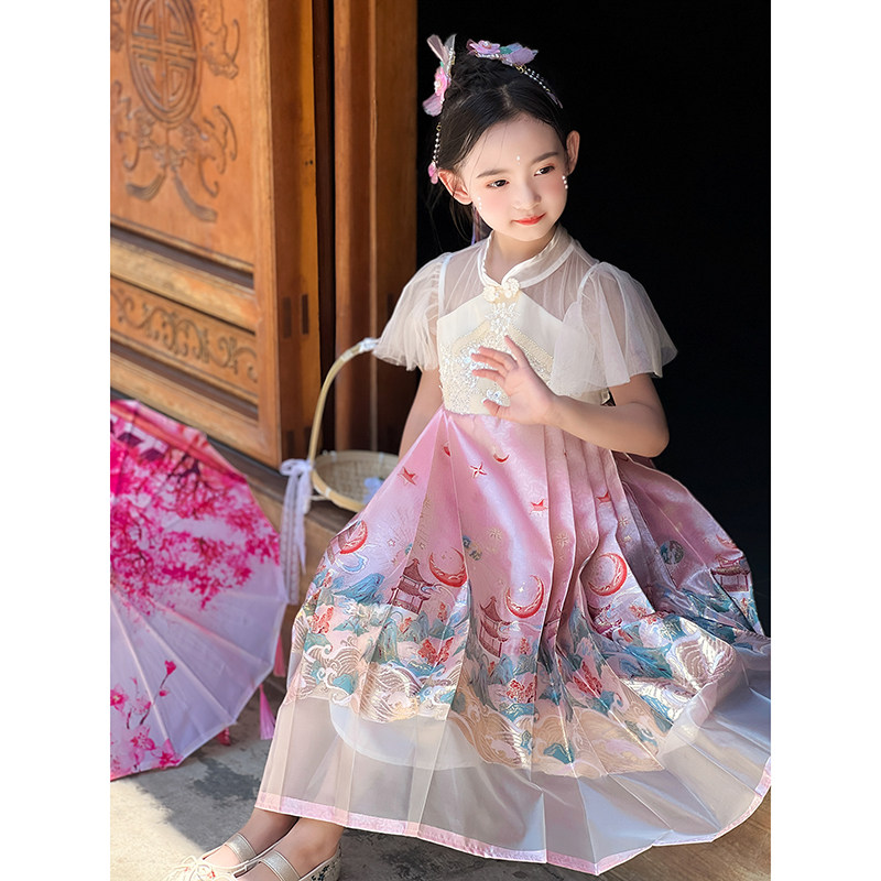 女童汉服2025春夏季新款儿童国风连衣裙织锦马面裙古风裙子演出服,淘宝优惠券,粉丝福利购,淘宝优惠卷