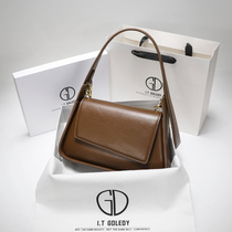 Hong Kong it Gdledy genuine leather advanced sensation small crowdsourced bag 2023 new retro commute single shoulder axillary underpack