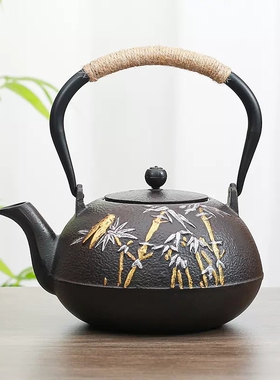 软装样板间摆件铸铁铁茶壶新中式