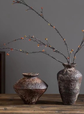 侘寂风花瓶摆件新中式复古饰品