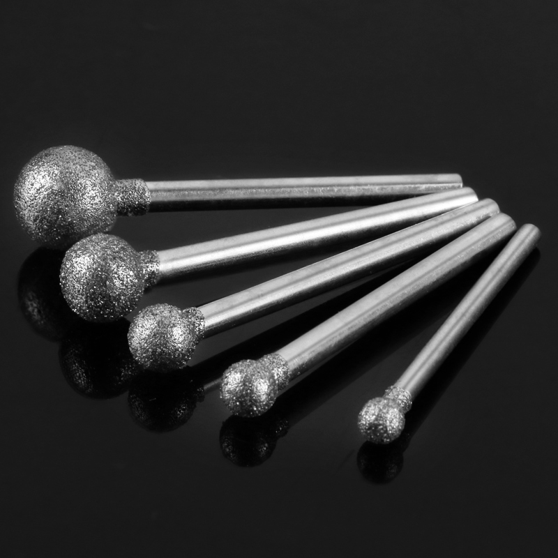 圆磨头球形金刚砂磨头打磨棒玉石打磨雕刻金刚石内圆倒角磨头F针 - 图1