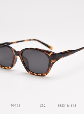 韩系新款复古猫形TR90板材脚偏光太阳眼镜潮男女网红街拍豹纹墨镜