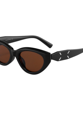 复古黑色猫眼墨镜男款时尚磨砂黑框高级感痞帅方圆脸太阳眼镜女士