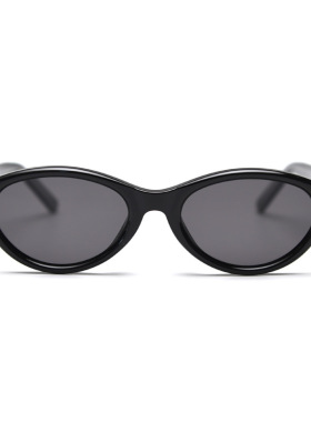 卡其色新款韩系椭圆偏光太阳眼镜潮男女网红复古街拍安克拉红墨镜