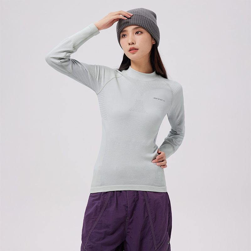 361运动上衣女2024冬季新款修身美利奴羊毛保暖内衣女长袖紧身衣