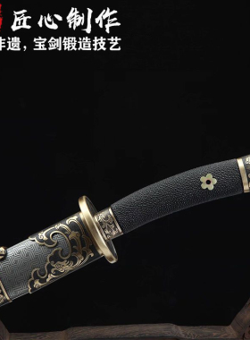 龙泉刀剑花纹钢一体长款明清腰刀镇宅青龙宝刀绣春刀冷兵器未开刃
