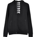 Reebok, комфортная дышащая куртка с капюшоном с молнией для отдыха