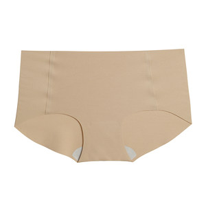 夏娃的诱惑纯尚舒适无痕一片式内裤女薄款棉质裆底透气中腰平角裤