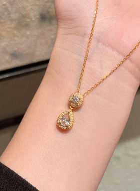 千夕 足金999古典水滴黄金吊坠古典女士情人节生日礼物送女友