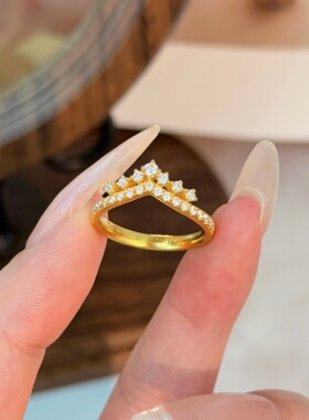 千夕 足金999繁星V戒黄金戒指女款求婚情人节生日礼物送女友老婆