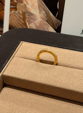 千夕 足金999十字架满钻戒黄金戒指女款求婚情人节生日礼物送女友