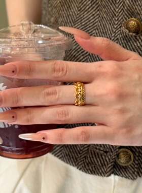 千夕足金999芭蕾花朵戒黄金戒指女款送女友七夕情人节生日礼物