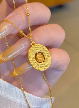 千夕 足金999转动转运星轮黄金吊坠女款新年情人节生日礼物送女友