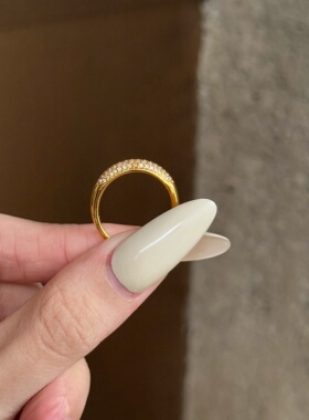 千夕足金9995D小满天星戒黄金戒指女款送女友情人节生日礼物