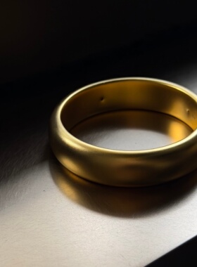 千夕 足金999硬金古法轮胎黄金手镯女款情侣情人节生日礼物送女友