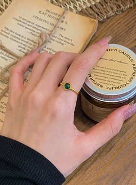 千夕足金9996D绿泡泡戒指黄金戒指女款送女友七夕情人节生日礼物