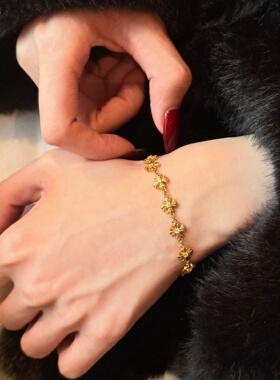 千夕 足金999十字排链手链黄金手链女款七夕情人节生日礼物送女友