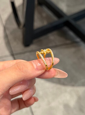千夕 足金9995D双环超星戒黄金戒指女款求婚情人节生日礼物送女友