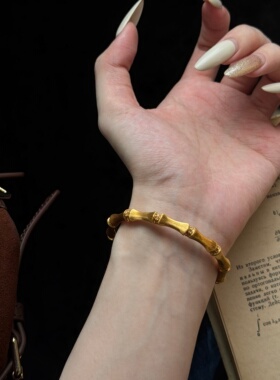 千夕 足金999交叉竹节手镯黄金手镯女款七夕情人节生日礼物送女友