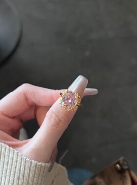 千夕足金999粉色玫瑰方糖黄金戒指女款送女友七夕情人节生日礼物