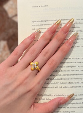 千夕足金999璀璨花瓣戒黄金戒指女款送女友七夕情人节生日礼物