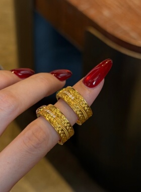 千夕足金999粉葫芦戒黄金戒指女款送女友七夕情人节生日礼物