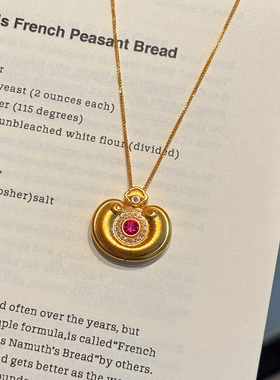 千夕 足金999鸿福元宝锁黄金吊坠春节情人节生日礼物送女友送长辈