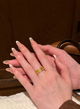 千夕足金999花丝风雨桥戒黄金戒指女款七夕情人节生日礼物送女友