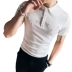 Mùa hè nam Hàn Quốc Slim nam rắn màu chữ thêu tay áo ngắn Polo áo sơ mi công sở giản dị áo thun - Áo phông ngắn áo phông nam tay ngắn đẹp Áo phông ngắn