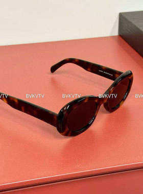 黑色个性椭圆框太阳眼镜女时尚