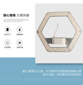 TCL照明LED灯板吸顶灯灯芯改造灯盘省电节能环形模组替换光源室内