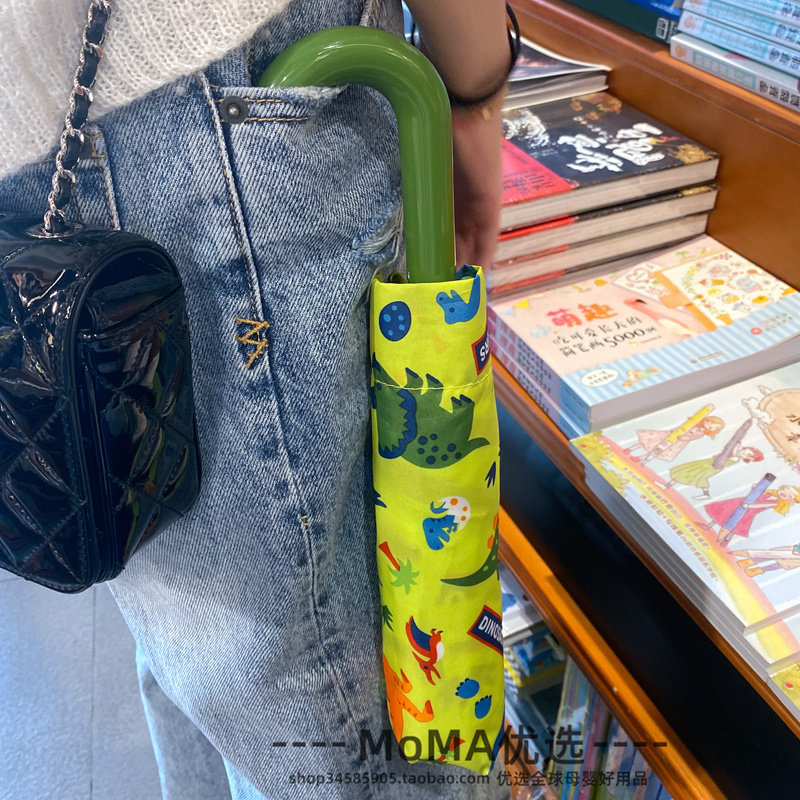 现货日本买回skater恐龙可爱卡通幼儿园儿童学生长柄折叠透明雨伞