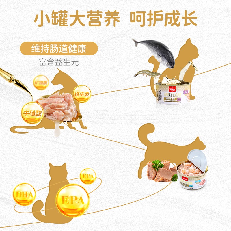 wanpy顽皮猫罐头24罐整箱进口猫咪零食成幼猫增肥营养非主食猫罐-图1