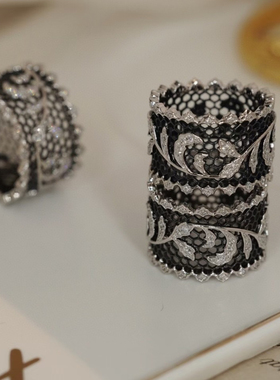 青梧谣·维多利亚风黑蕾丝钻石系列PT铂金钻石镶嵌浪漫风古典精致