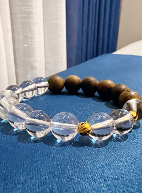 【秘境珠宝】云水禅静.沉香白水晶手串