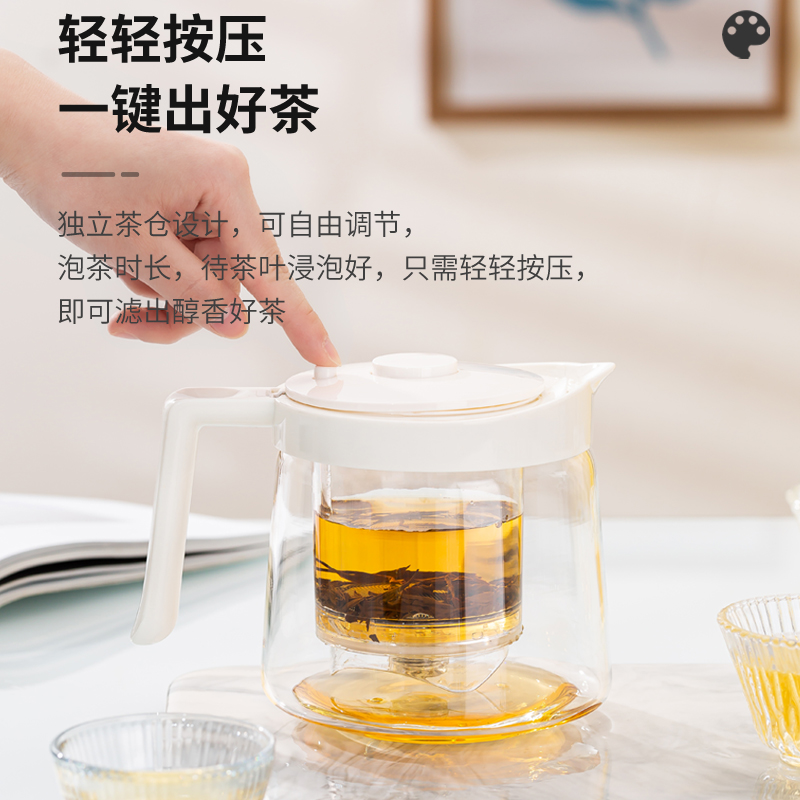 玻璃泡茶壶透明耐高温家用装水容器办公室加厚高级茶杯花茶壶套装-图1